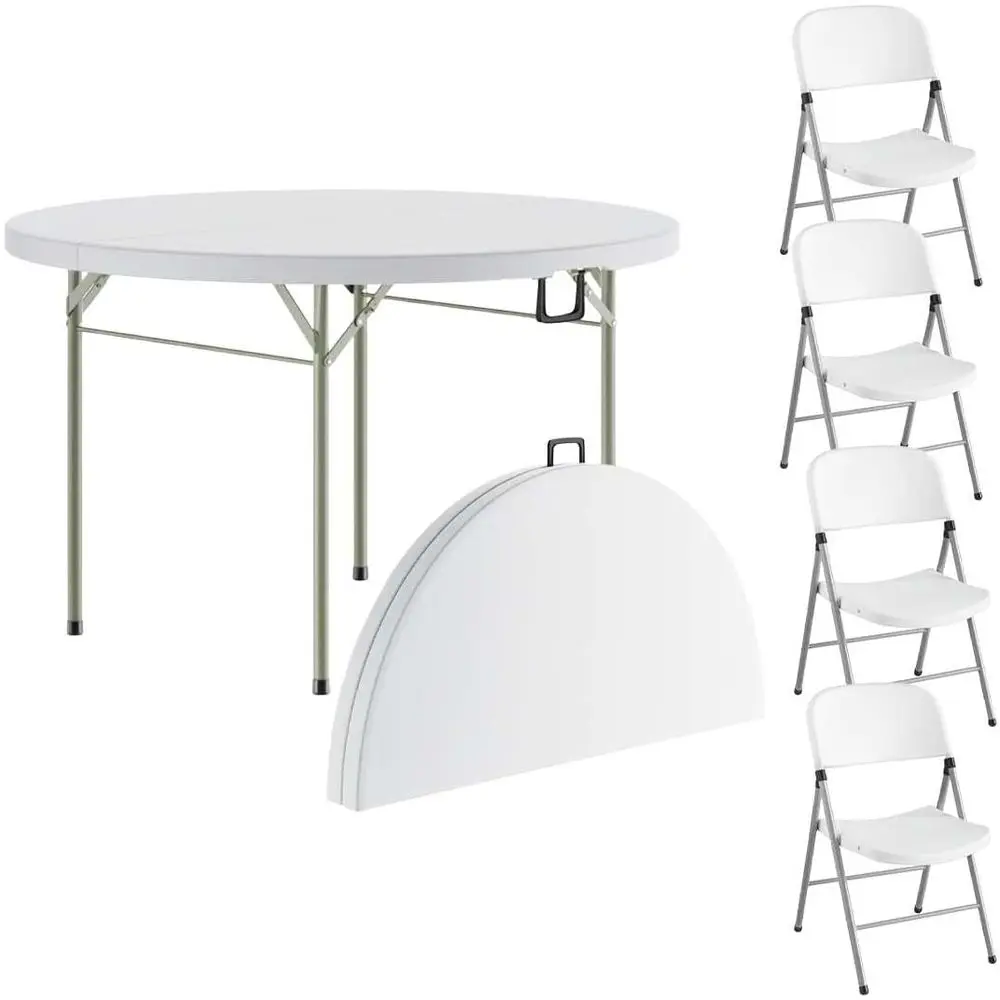 48 Round Plastic Folding Table Set with Sage Gray Legs, Suitable for Indoor/Outdoor Events, Parties, Banquets, and Weddings
48 Round Plastic Folding Table Set with Sage Gray Legs, Suitable for Indoor/Outdoor Events, Parties, Banquets, and Weddings
