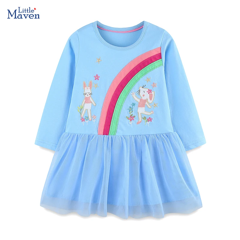 Сетчатые платья Little maven для девочек, детские праздничные платья, осенние детские платья с длинными рукавами и радужной вышивкой в виде животных, мыши и кролика
Сетчатые платья Little maven для девочек, детские праздничные платья, осенние детские платья с длинными рукавами и радужной вышивкой в виде животных, мыши и кролика