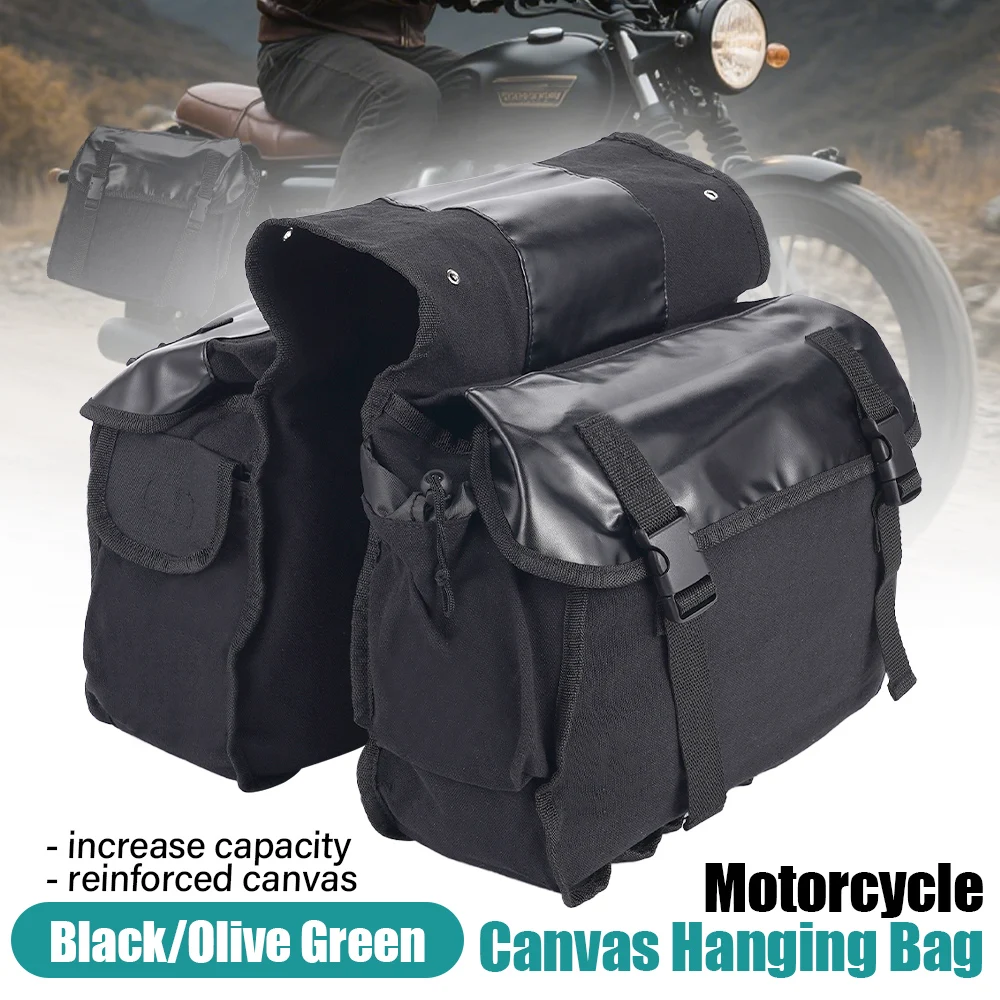 1PC Black Canvas Hanging Bag - Motorcycle/Bicycle Double-Sided Hanging Bag with Expandable Capacity for Various Vehicles
1PC Black Canvas Hanging Bag - Motorcycle/Bicycle Double-Sided Hanging Bag with Expandable Capacity for Various Vehicles