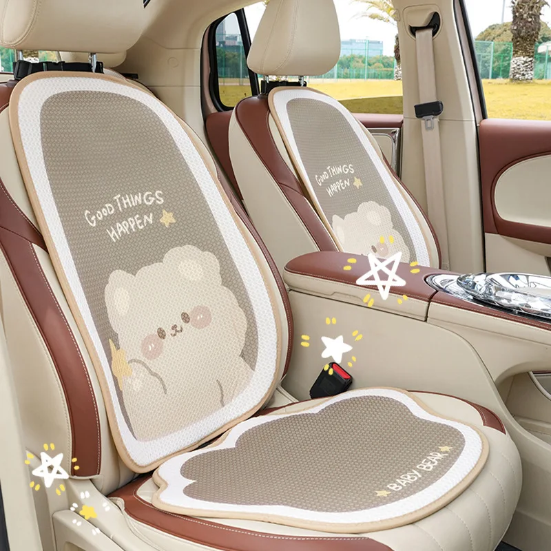 Cute Bears Breathable Ice Silk Car Seat Cover Cute Car Seat Cushion Car Accessories Interior Woman Seat Covers for Cars Full Set
Cute Bears Breathable Ice Silk Car Seat Cover Cute Car Seat Cushion Car Accessories Interior Woman Seat Covers for Cars Full Set