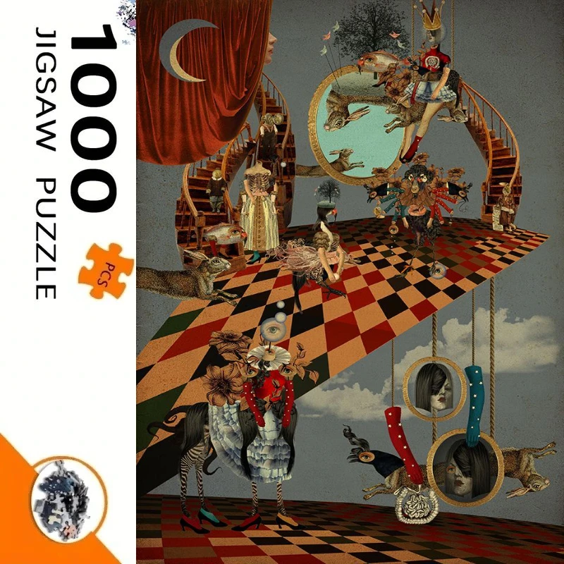1000PCS Surreal Victorian Collage Jigsaw Puzzle,Dark Fantasy Circus Scene for Gameroom Bedroom Livingroom Gift Challenging Game
1000PCS Surreal Victorian Collage Jigsaw Puzzle,Dark Fantasy Circus Scene for Gameroom Bedroom Livingroom Gift Challenging Game