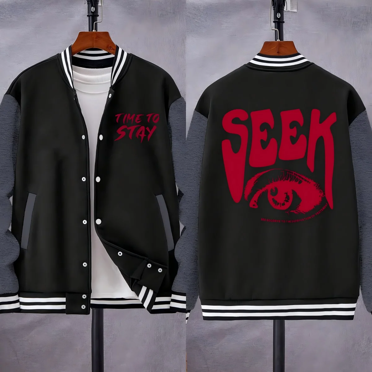 Мужские бейсбольные куртки Seek Red Eye с креативным принтом, мягкие повседневные пальто, спортивная одежда на флисовых пуговицах, мужская осенняя одежда больших размеров
Мужские бейсбольные куртки Seek Red Eye с креативным принтом, мягкие повседневные пальто, спортивная одежда на флисовых пуговицах, мужская осенняя одежда больших размеров