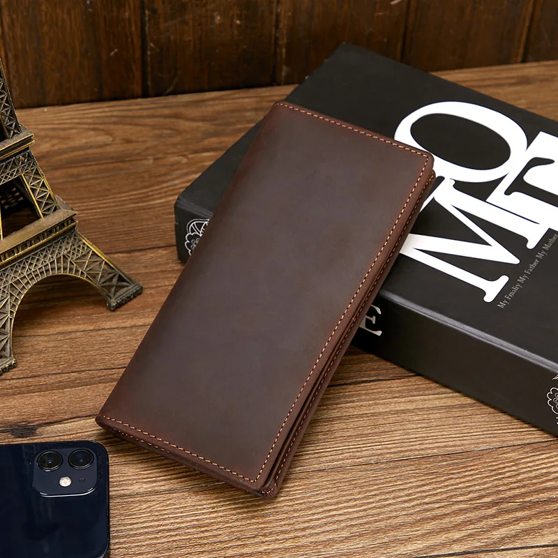 Despitego Men's Leather Long Wallet Brown Cow Leather Bifold Wallet With Phone Pocket Cowhide Long Leather Purse Card Case
Despitego Men's Leather Long Wallet Brown Cow Leather Bifold Wallet With Phone Pocket Cowhide Long Leather Purse Card Case