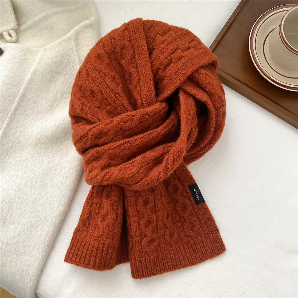 2026 Pure wool scarf Korean fashion green gray orange beige red beige knitted scarf ladies winter cable-knit neck scarves
2026 Pure wool scarf Korean fashion green gray orange beige red beige knitted scarf ladies winter cable-knit neck scarves