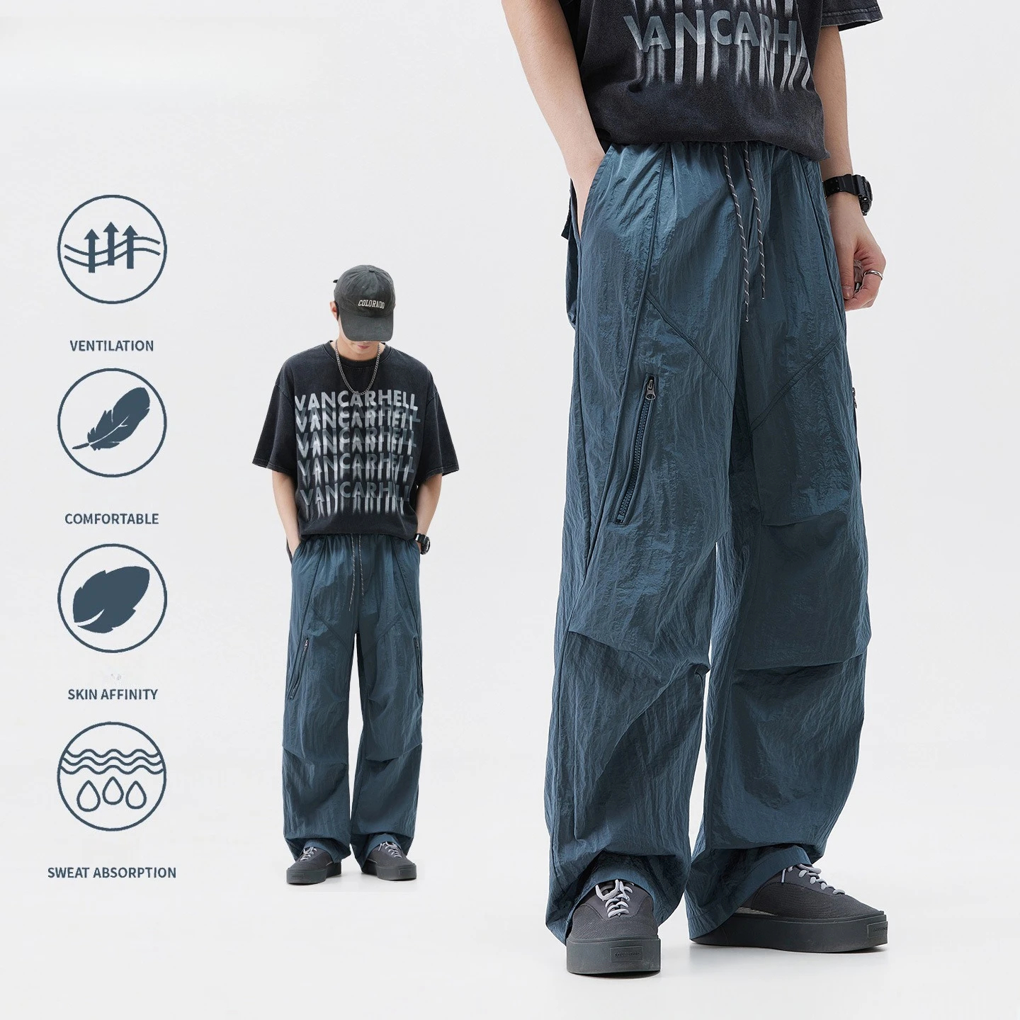 Men's Summer Ice Silk Cargo Pants – Quick-Dry, Breathable & Loose Fit with Multi-Pocket Design for Outdoor & Casual Wear Unisex
Men's Summer Ice Silk Cargo Pants – Quick-Dry, Breathable & Loose Fit with Multi-Pocket Design for Outdoor & Casual Wear Unisex