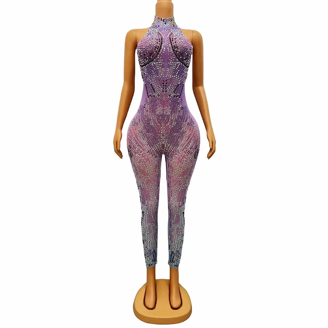 Bright Colorful Stones Purple Jumpsuit StretchSkinny Beads Dance Costume Prom PartyNightclub Singer Performance Bodysuit C137
Bright Colorful Stones Purple Jumpsuit StretchSkinny Beads Dance Costume Prom PartyNightclub Singer Performance Bodysuit C137