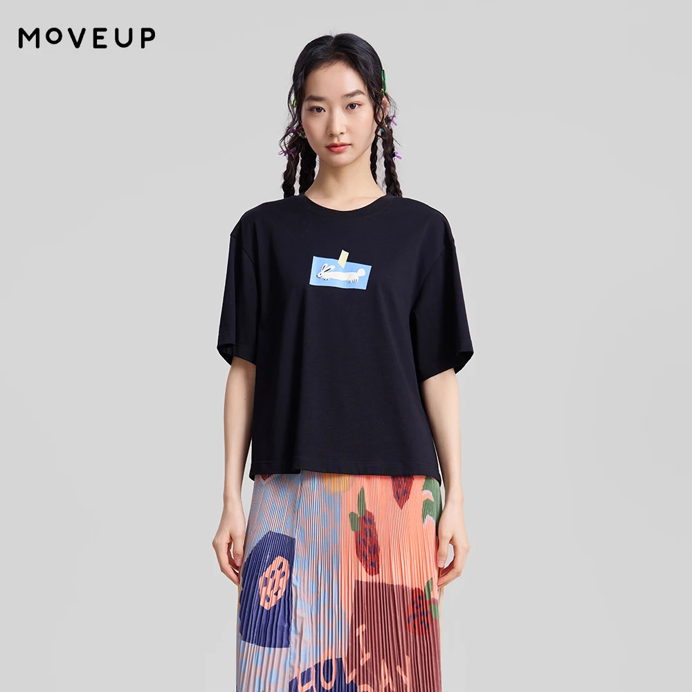 MOVEUP Printed Short-Sleeve T-Shirt Spring 2026 Pure Cotton Crew Neck Dropped Sleeve Tops Color Block Printed Tees 3ELC10527
MOVEUP Printed Short-Sleeve T-Shirt Spring 2026 Pure Cotton Crew Neck Dropped Sleeve Tops Color Block Printed Tees 3ELC10527
