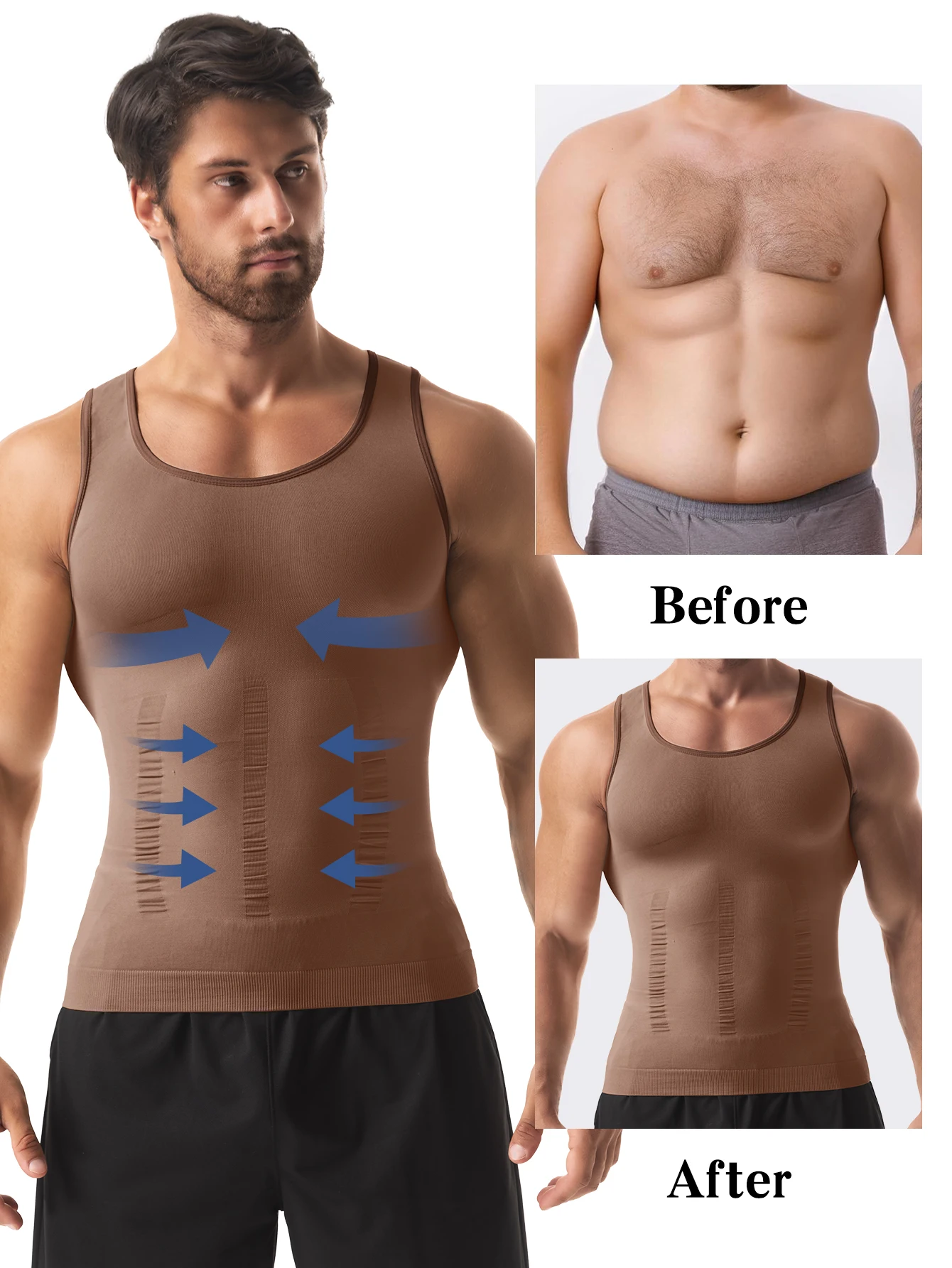 2PCS Men Seamless Compression Tank Top Gynecomastia Body Shaper Tummy Control Slimming Waist Trainer Breathable Undershirt
2PCS Men Seamless Compression Tank Top Gynecomastia Body Shaper Tummy Control Slimming Waist Trainer Breathable Undershirt