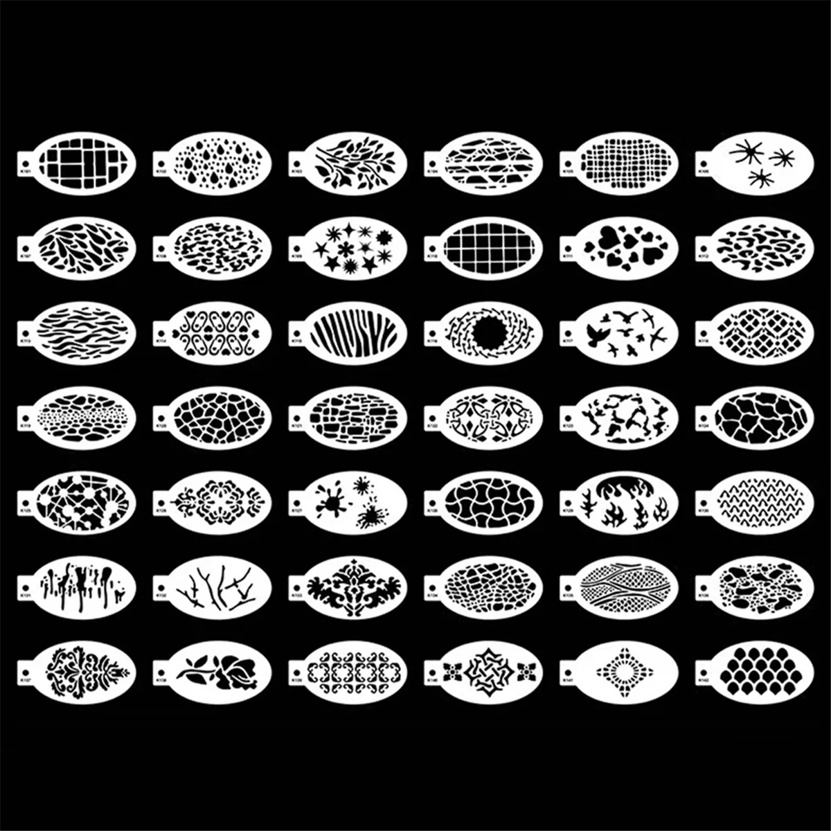42 Pcs Face Painting Stencils 3x5.5Inch, Body Painting Stencils, Reusable Flowers Mermaid Scale Leopard Cracks
42 Pcs Face Painting Stencils 3x5.5Inch, Body Painting Stencils, Reusable Flowers Mermaid Scale Leopard Cracks