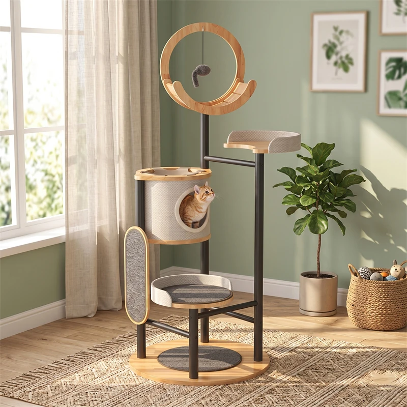 Modern Solid Wood Multi-layer Cat Tree Climbing Frame Scratching Board Home Furniture Pet Accessories For Indoor Cats
Modern Solid Wood Multi-layer Cat Tree Climbing Frame Scratching Board Home Furniture Pet Accessories For Indoor Cats