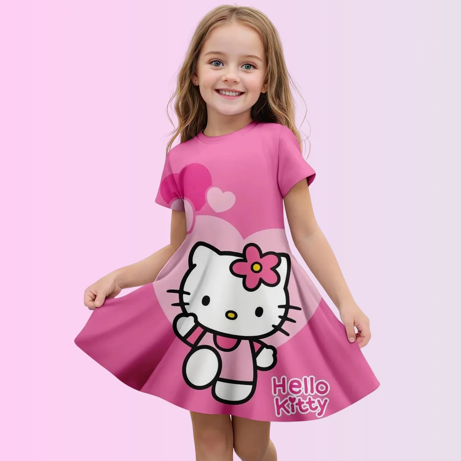 MINISO New Summer Dress Fashion Cartoon Cute Hellokitty 3D Print Dresses Kids Short Sleeve Princess Girls Party Children Clothes
MINISO New Summer Dress Fashion Cartoon Cute Hellokitty 3D Print Dresses Kids Short Sleeve Princess Girls Party Children Clothes