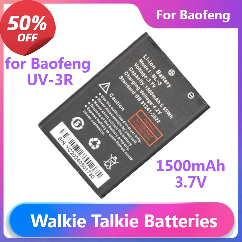 Walkie Talkie Batteries for Baofeng UV-3R Walkie Talkie Battery 1500mAh Two Way Radio Accessories 2pcs Battery
Walkie Talkie Batteries for Baofeng UV-3R Walkie Talkie Battery 1500mAh Two Way Radio Accessories 2pcs Battery