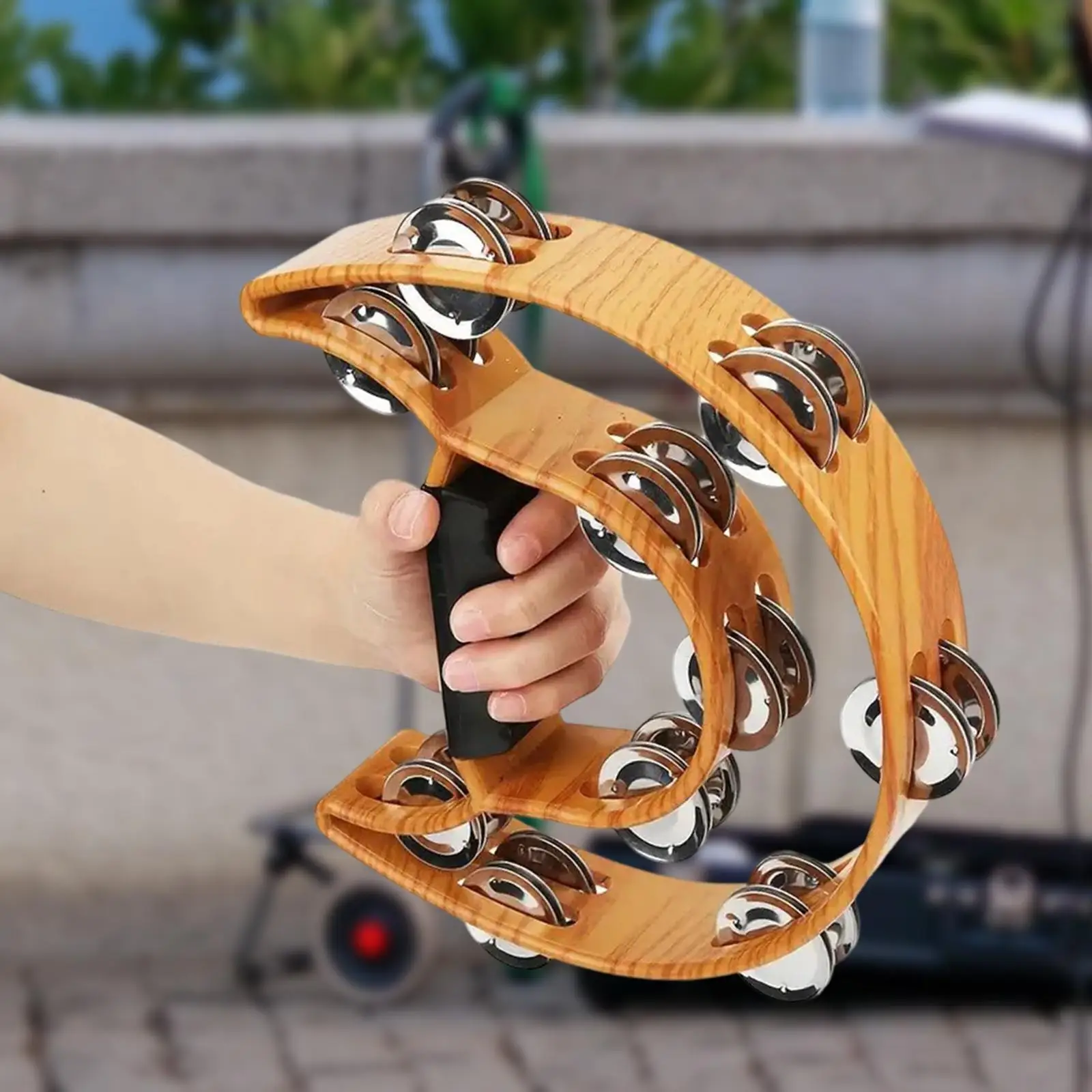 Double Row Tambourine, Clear Sound Portable Percussion Instrument, Metal Jingles, Ergonomic Grip for Stage, Performance Bar
Double Row Tambourine, Clear Sound Portable Percussion Instrument, Metal Jingles, Ergonomic Grip for Stage, Performance Bar