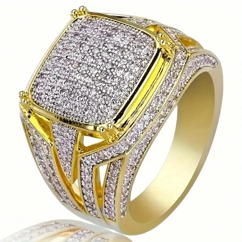 Fashion Men's Square Punk Zirconia Ring, Hip Hop Cubic Zirconia Men's Ring
Fashion Men's Square Punk Zirconia Ring, Hip Hop Cubic Zirconia Men's Ring