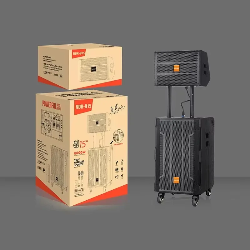 NDR-915 High Power 15 Inch DJ Speaker RGB LED Lighting Wireless Microphone Mini Wooden Square Dance Cart For Stage Use
NDR-915 High Power 15 Inch DJ Speaker RGB LED Lighting Wireless Microphone Mini Wooden Square Dance Cart For Stage Use