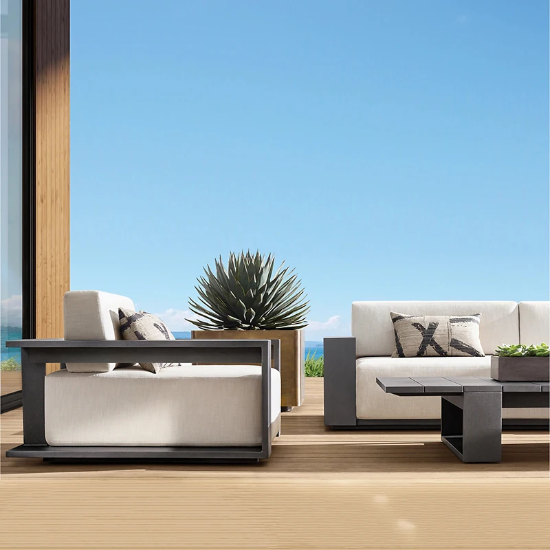 Hot Selling Villa Metal Outdoor Furniture Patio Sectional Garden Sofa Set Black Aluminum Outdoor Sofa
Hot Selling Villa Metal Outdoor Furniture Patio Sectional Garden Sofa Set Black Aluminum Outdoor Sofa