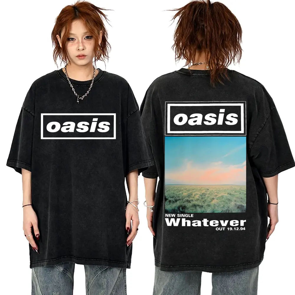 Washed Vintage Rock Band O-Oasis Whatever T-shirt Men Women Cotton Casual Retro Short Sleeve T Shirts Men's Oversized Streetwear
Washed Vintage Rock Band O-Oasis Whatever T-shirt Men Women Cotton Casual Retro Short Sleeve T Shirts Men's Oversized Streetwear