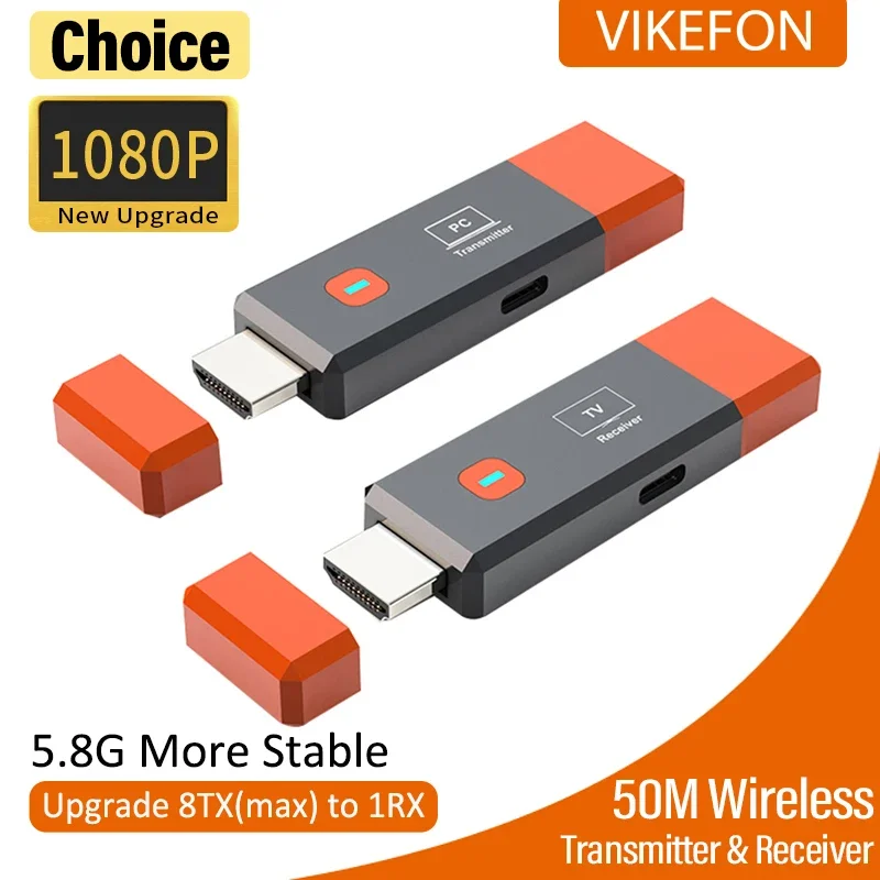 1080P 50M Wireless HDMI Extender Video Transmitter Receiver Adapter TV Stick Dongle for Camera Laptop PC to TV Monitor Projector
1080P 50M Wireless HDMI Extender Video Transmitter Receiver Adapter TV Stick Dongle for Camera Laptop PC to TV Monitor Projector