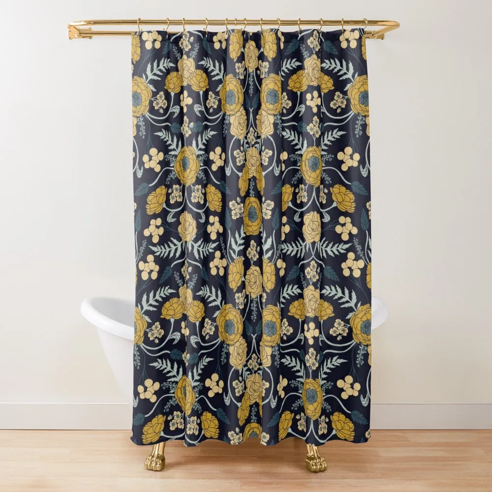 Navy Blue, Turquoise, Cream & Mustard Yellow Dark Floral Pattern Shower Curtain Shower Bathroom Bathroom Deco Shower Set Curtain
Navy Blue, Turquoise, Cream & Mustard Yellow Dark Floral Pattern Shower Curtain Shower Bathroom Bathroom Deco Shower Set Curtain