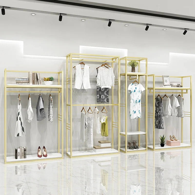Clothing store display double-layer wrought iron solid wood clothing floor-to-ceiling men's and women's clothing fashionhangers
Clothing store display double-layer wrought iron solid wood clothing floor-to-ceiling men's and women's clothing fashionhangers