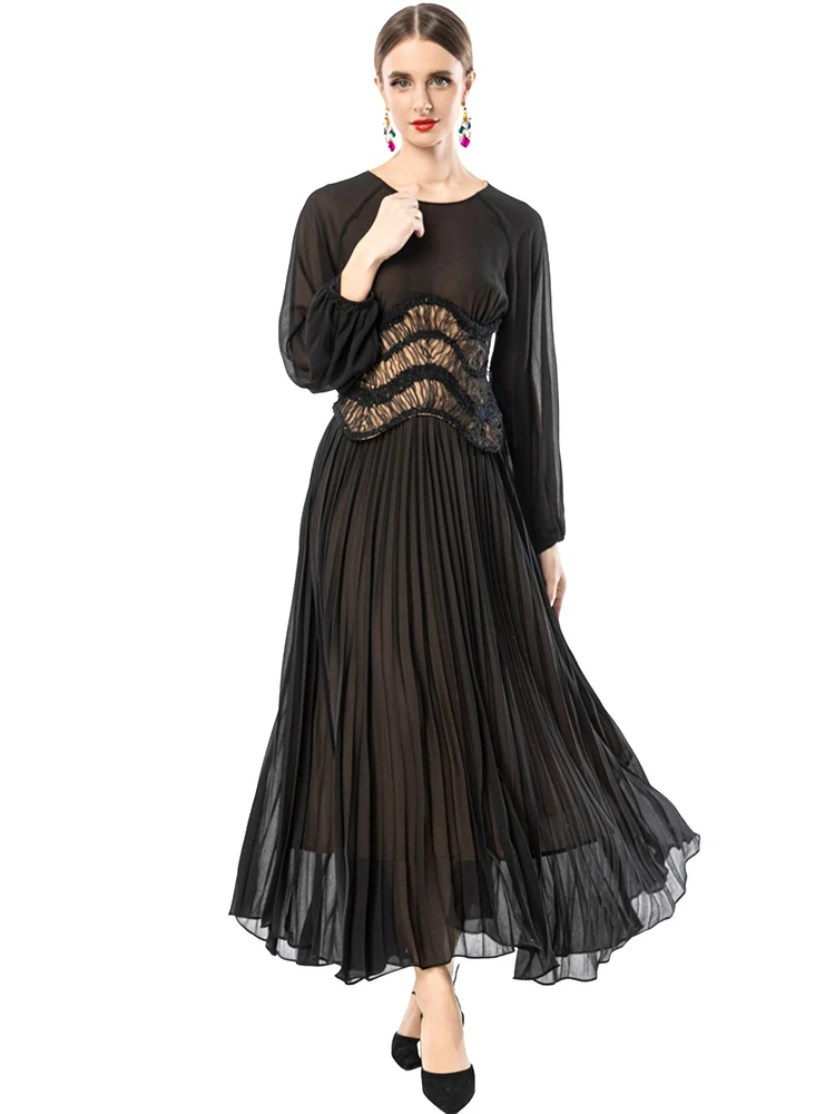 JUNLINNA Fashion Elegant Runway Dress Women Spring Autumn Party Holiday Pleated Expansion Panelled Long Vestidos
JUNLINNA Fashion Elegant Runway Dress Women Spring Autumn Party Holiday Pleated Expansion Panelled Long Vestidos