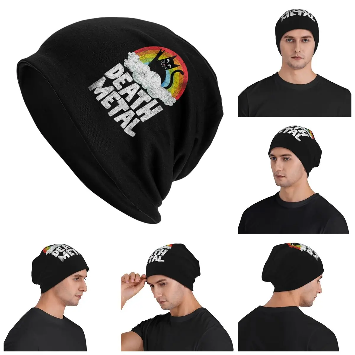 Funny Death Metal Cat Gift Rainbow Heavy Metal Warm Knitted Cap Fashion Bonnet Hat Autumn Beanies Hats for Men Women Adult
Funny Death Metal Cat Gift Rainbow Heavy Metal Warm Knitted Cap Fashion Bonnet Hat Autumn Beanies Hats for Men Women Adult