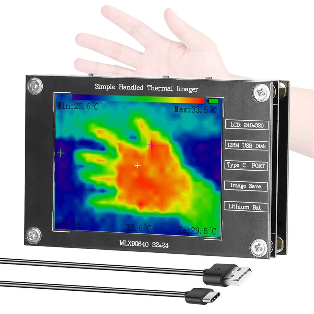 CHFL Portable Thermal 2.8inch Imager Small Thermal Imaging Camera Support Maximum Minimum Center Temperature Measurement
CHFL Portable Thermal 2.8inch Imager Small Thermal Imaging Camera Support Maximum Minimum Center Temperature Measurement