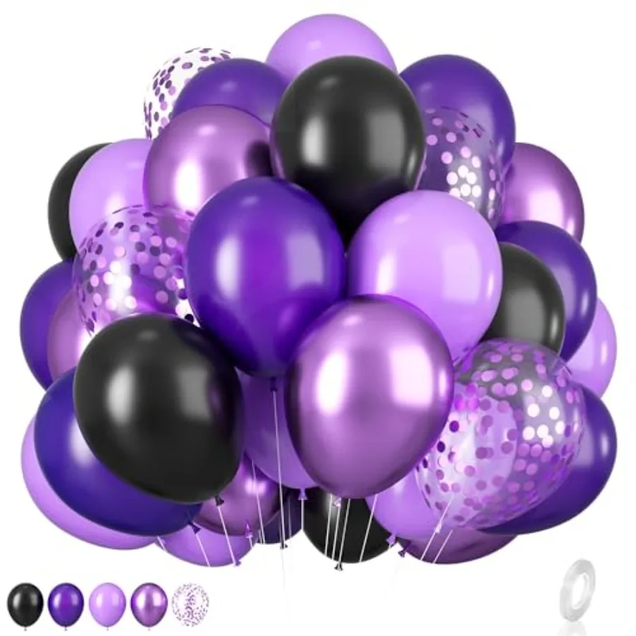 and Balloons, 12 Inch Metallic Dark Balloons with Confetti Latex Balloons for Halloween Birthday Wedding Graduations Balloons P
and Balloons, 12 Inch Metallic Dark Balloons with Confetti Latex Balloons for Halloween Birthday Wedding Graduations Balloons P