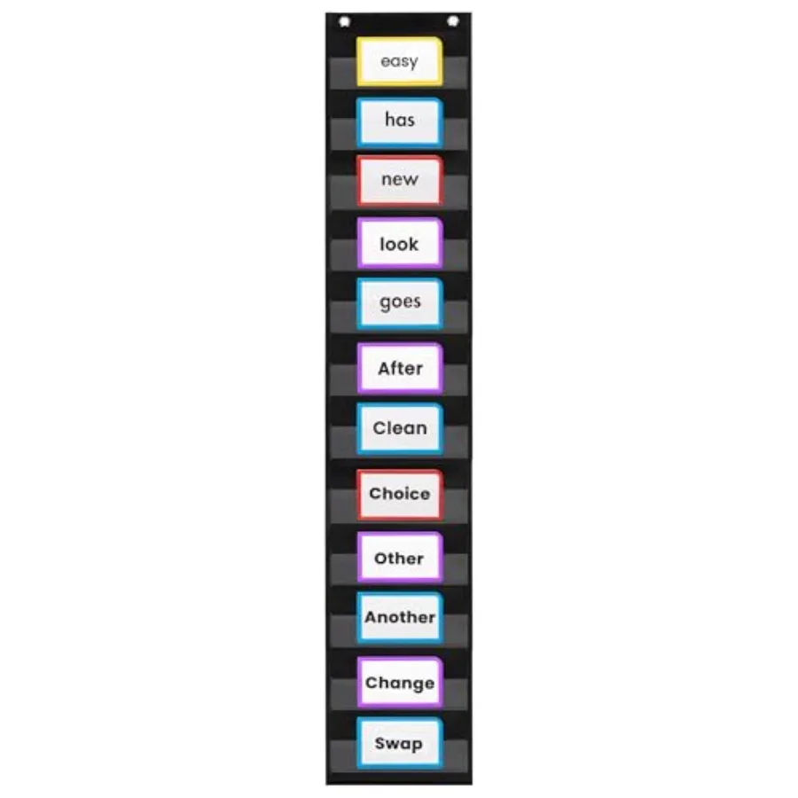 Essex Wares - 9" Wide x 56" Tall Pocket Chart, Black - Sturdy Pocket Chart for Classroom for Sentence Strips - Easy to Use and
Essex Wares - 9" Wide x 56" Tall Pocket Chart, Black - Sturdy Pocket Chart for Classroom for Sentence Strips - Easy to Use and