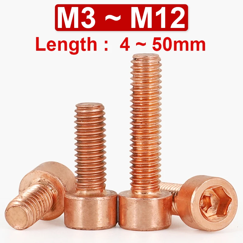 T2 Copper Cup Cylindrical Head Pure Copper Screw Socket Head Hexagon Socket Head Screw DIN912 High Conductivity M3M4M5M6M8M10M12
T2 Copper Cup Cylindrical Head Pure Copper Screw Socket Head Hexagon Socket Head Screw DIN912 High Conductivity M3M4M5M6M8M10M12