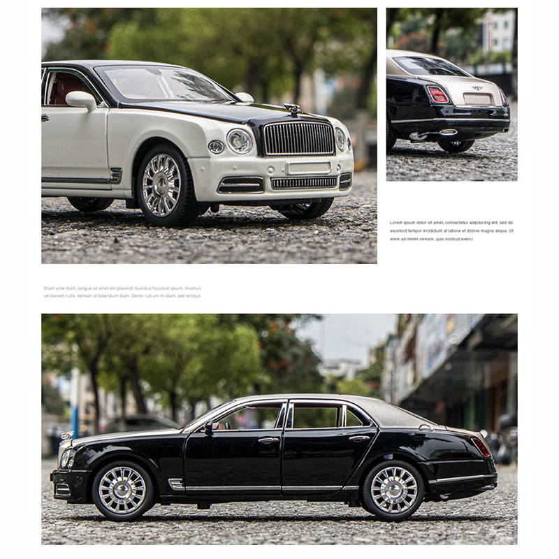 Mulsanne Alloy Model Car Diecast 1:24 Miniature Luxury Sedan Simulation Metal Vehicle for Kids Children Christmas Gift Boys Toys
Mulsanne Alloy Model Car Diecast 1:24 Miniature Luxury Sedan Simulation Metal Vehicle for Kids Children Christmas Gift Boys Toys