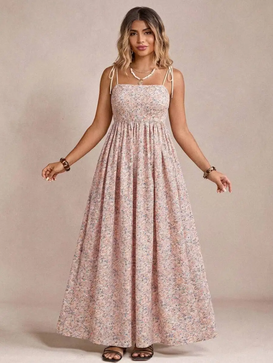 Bohemian Pink Ditsy Floral Spaghetti Strap Square Neck Loose Flowy Maxi Dress Summer
Bohemian Pink Ditsy Floral Spaghetti Strap Square Neck Loose Flowy Maxi Dress Summer