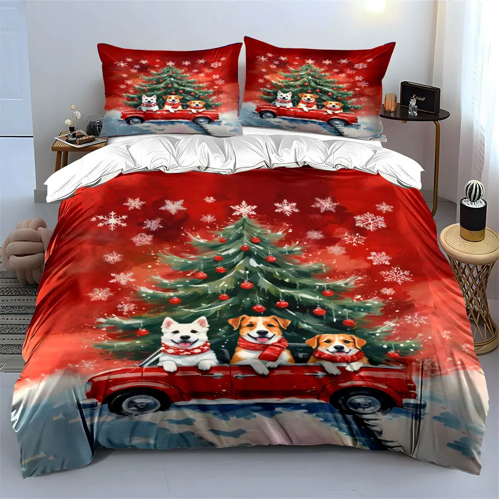 "Festive Dogs with Christmas Tree" kid's and adults' bedroom decor, Exquisite three-piece bedding set gift
"Festive Dogs with Christmas Tree" kid's and adults' bedroom decor, Exquisite three-piece bedding set gift