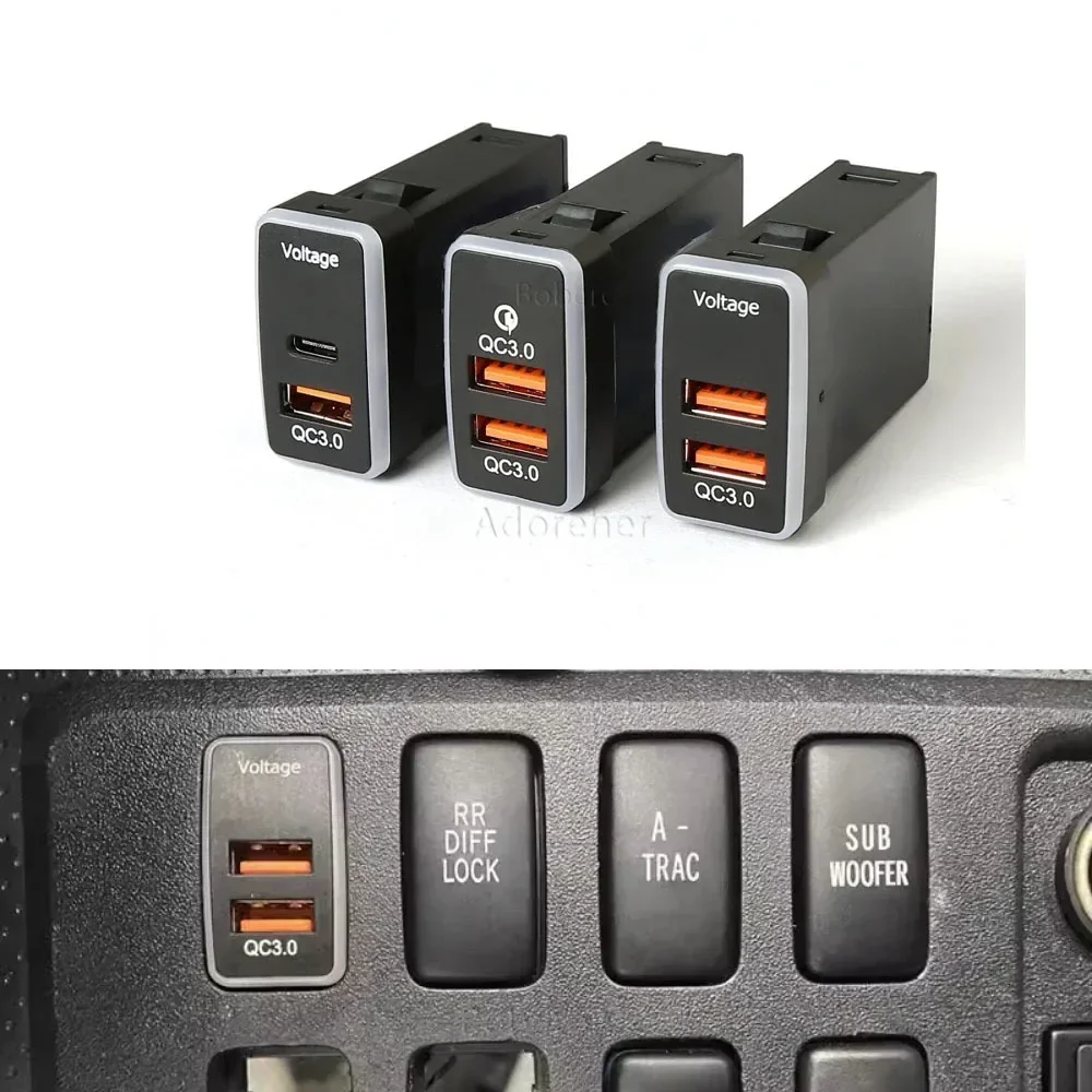 1PC Modified QC3.0 Type-c Vehicle Charging Dual Fast Charging with Voltage Display Socket for Toyota FJ CRUISER PRADO 120
1PC Modified QC3.0 Type-c Vehicle Charging Dual Fast Charging with Voltage Display Socket for Toyota FJ CRUISER PRADO 120