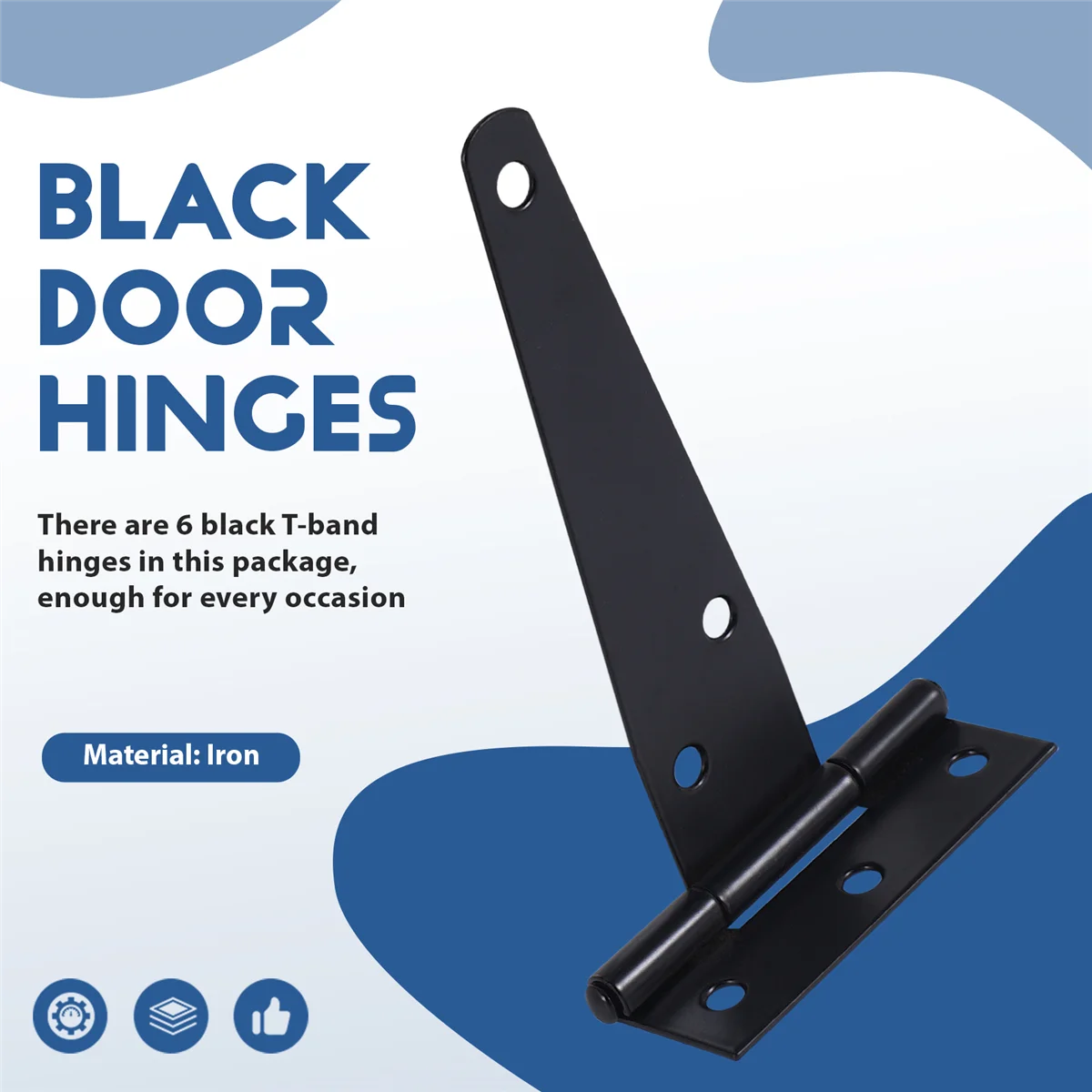 6 PCS 4 Inch T-Strap Hinges Rustic Gate Strap Hinge Rustproof Gate Door Black Hinges for Windows, Fence and Barn Gates SSQ
6 PCS 4 Inch T-Strap Hinges Rustic Gate Strap Hinge Rustproof Gate Door Black Hinges for Windows, Fence and Barn Gates SSQ