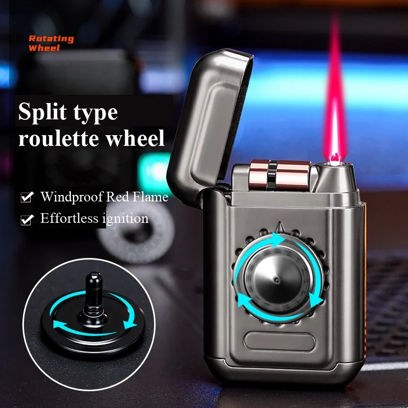 Portable Split Wheel Windproof Lighter Fun to Play Inflatable Ignition Lighter Replaceable Battery Exquisite Gifts For Men
Portable Split Wheel Windproof Lighter Fun to Play Inflatable Ignition Lighter Replaceable Battery Exquisite Gifts For Men