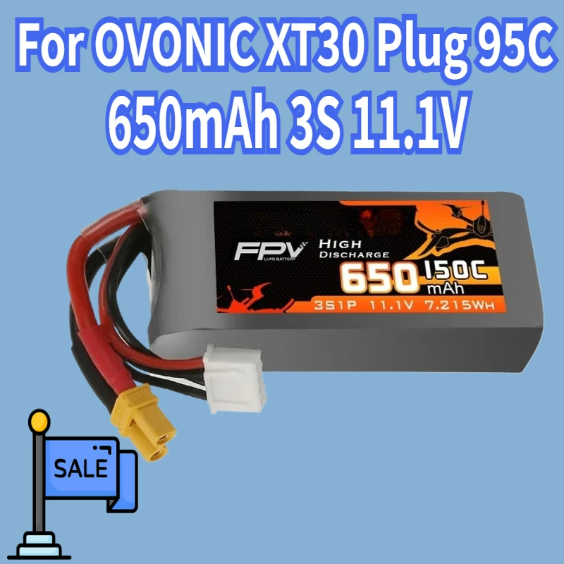 For OVONIC 650mAh 3S 11.1V 95C Lipo Battery With XT30 Plug For RC Helicopter Quadcopter FPV Racing Drone Parts 11.1V Battery
For OVONIC 650mAh 3S 11.1V 95C Lipo Battery With XT30 Plug For RC Helicopter Quadcopter FPV Racing Drone Parts 11.1V Battery
