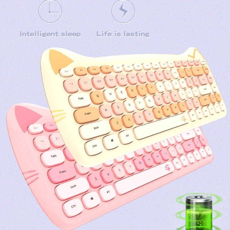84 Keys Wireless Keyboard Mouse Combo Cute Sweet Mixed Color USB Desktop Game Keyboard Mouse Kit for Home Office Work 
84 Keys Wireless Keyboard Mouse Combo Cute Sweet Mixed Color USB Desktop Game Keyboard Mouse Kit for Home Office Work