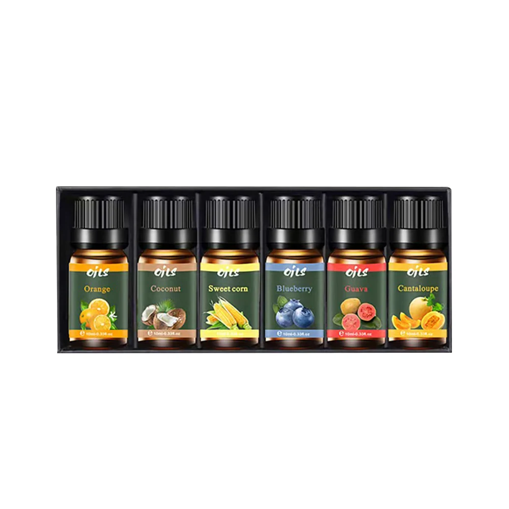 6 Piece Essential Oil Set with 6 Fragrances (Cantaloupe/Guava/Blueberry/Sweet Corn/Coconut/Orange) Aromatherapy Oils for Diffu
6 Piece Essential Oil Set with 6 Fragrances (Cantaloupe/Guava/Blueberry/Sweet Corn/Coconut/Orange) Aromatherapy Oils for Diffu