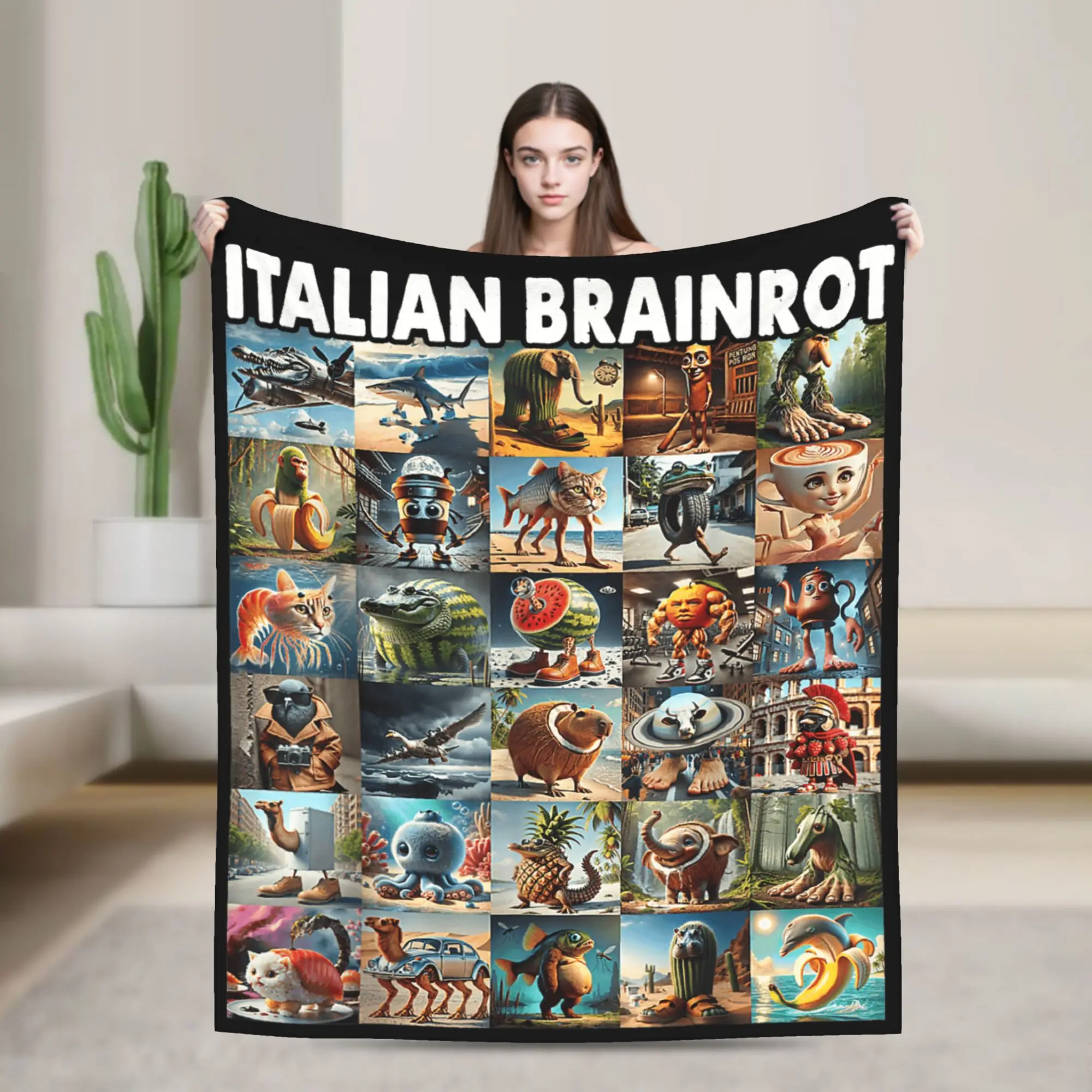 Super Soft Blankets Types of Italian Brainrot Meme Throw Blanket Flannel Bedspread For Outdoor Fashion Sofa Bed Cover
Super Soft Blankets Types of Italian Brainrot Meme Throw Blanket Flannel Bedspread For Outdoor Fashion Sofa Bed Cover