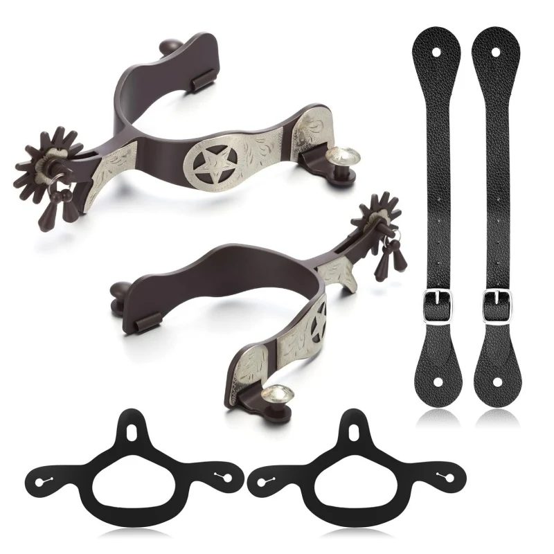 Horse Spurs for Cowboy Boots Men with 2 Pcs Leather Belt and Tie Down Straps Western English Spurs Equestrian Riding Accessories
Horse Spurs for Cowboy Boots Men with 2 Pcs Leather Belt and Tie Down Straps Western English Spurs Equestrian Riding Accessories