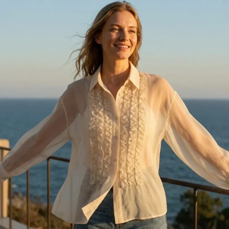 Women's Shirt 2026 Summer Fashion Elegant Exquisite Mixed Pleated Panels Beach Vacation Seaside Long Sleeve Shirt
Women's Shirt 2026 Summer Fashion Elegant Exquisite Mixed Pleated Panels Beach Vacation Seaside Long Sleeve Shirt