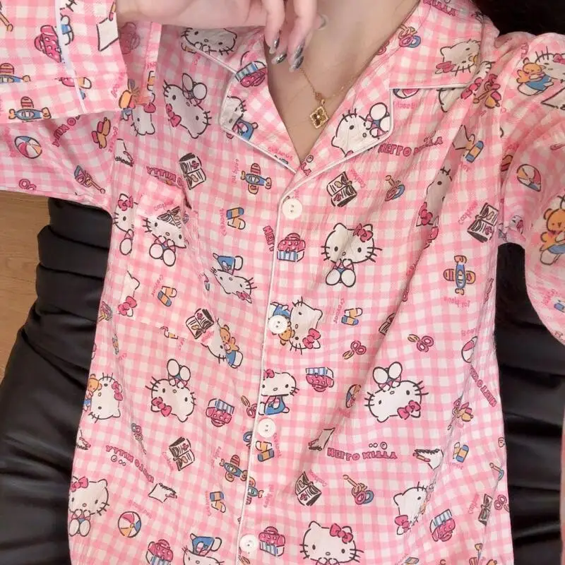 Women's Long-Sleeved Trousers Pajamas Set Women's Sweet Cartoon Lapel Cardigan Home Wear Spring Autumn New Soft Two-Piece Set
Women's Long-Sleeved Trousers Pajamas Set Women's Sweet Cartoon Lapel Cardigan Home Wear Spring Autumn New Soft Two-Piece Set