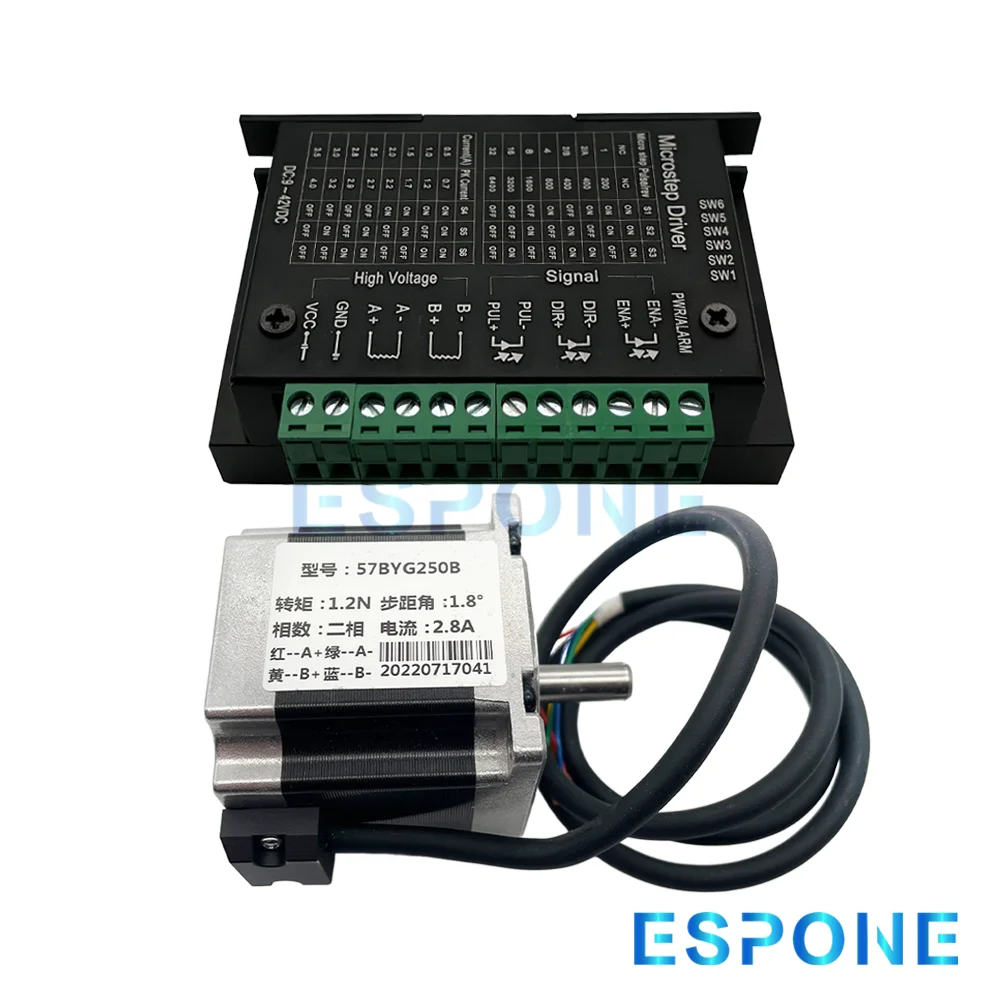 ESPONE Inkjet Printer Motor DC 24V 57BYG250B Stepper Motor with Driver DM542 for Printer Repair
ESPONE Inkjet Printer Motor DC 24V 57BYG250B Stepper Motor with Driver DM542 for Printer Repair