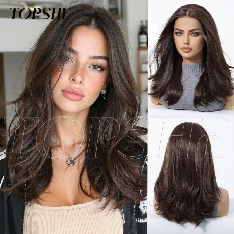 13*6 large-area lace wig for women with bangs, black-brown long straight hair, full head cover
13*6 large-area lace wig for women with bangs, black-brown long straight hair, full head cover