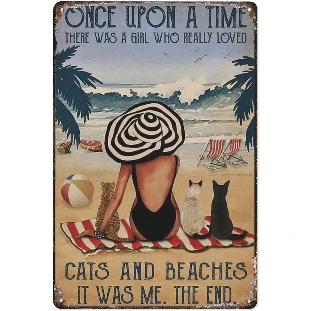 Vintage Cat Girl Metal Tin Sign,Retro Beach Wall Art Decor for Pub Bar Cafe Kitchen Office
Vintage Cat Girl Metal Tin Sign,Retro Beach Wall Art Decor for Pub Bar Cafe Kitchen Office