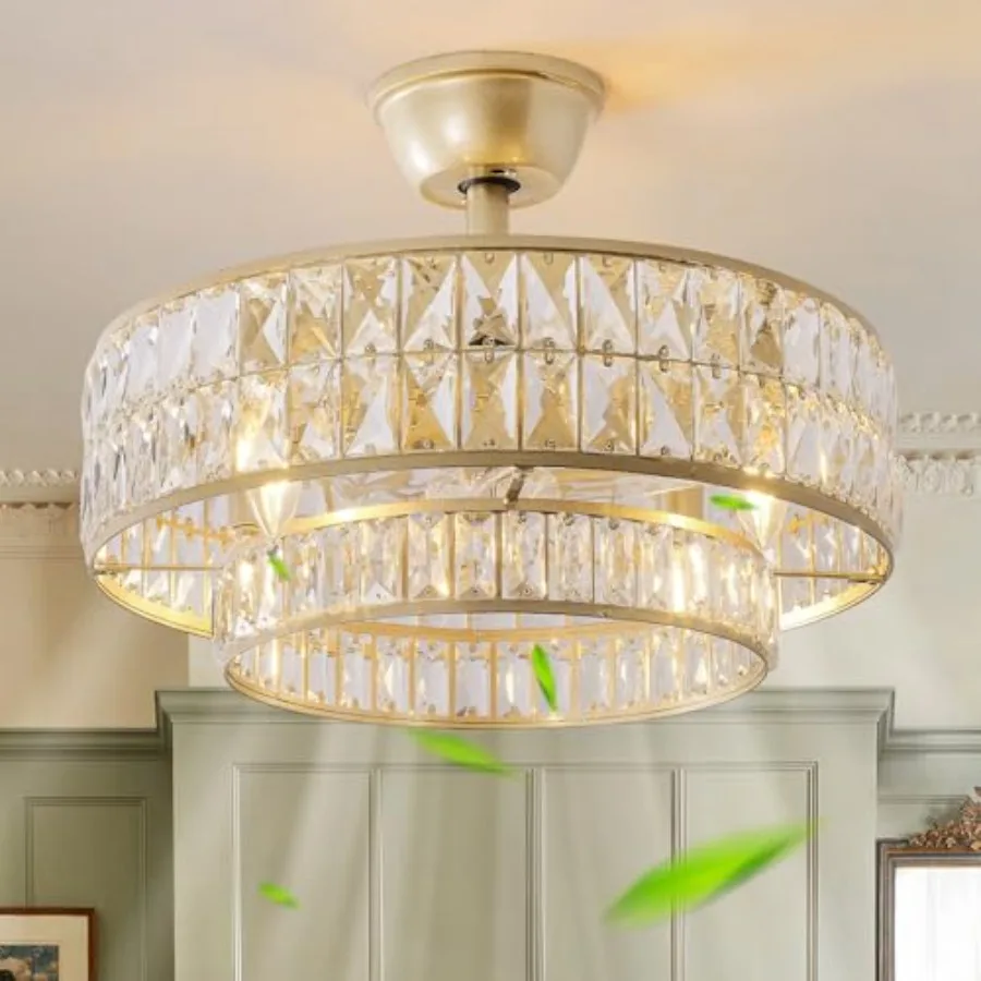 Золотой потолочный вентилятор-люстра с 20 хрустальными элементами, с пультом ДУ, современный, в стиле «клетка», для скрытого монтажа
Золотой потолочный вентилятор-люстра с 20 хрустальными элементами, с пультом ДУ, современный, в стиле «клетка», для скрытого монтажа