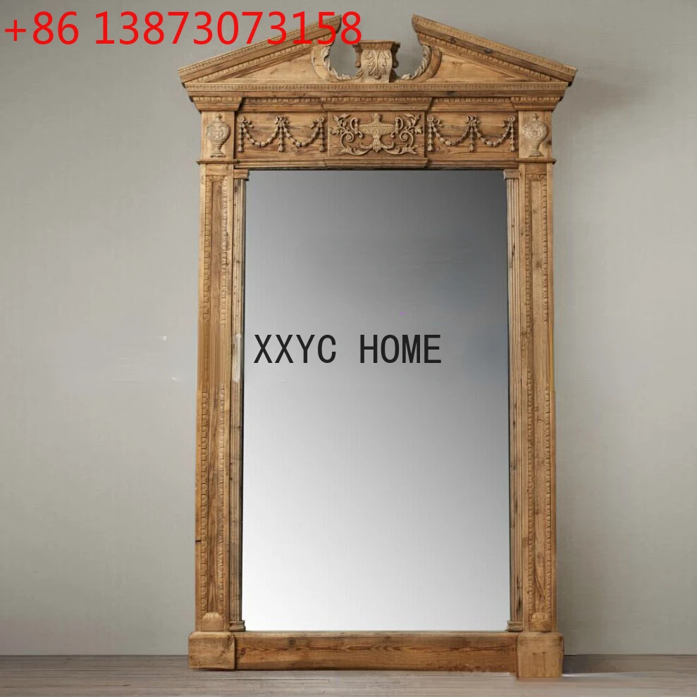 American-Style Solid Wood Retro Distressed Dressing Mirror Carved Oak Full-Body Floor Mirror
American-Style Solid Wood Retro Distressed Dressing Mirror Carved Oak Full-Body Floor Mirror