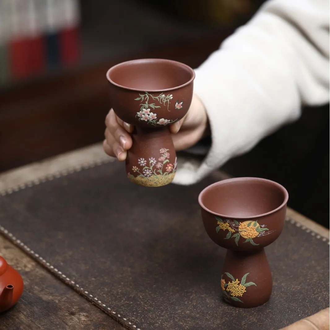 Yixing Original Ore Purple High-Footed "Butterfly In Love" Master Fully Hand-Painted Clay Cup, Kung Fu Tea Set Tasting Cup
Yixing Original Ore Purple High-Footed "Butterfly In Love" Master Fully Hand-Painted Clay Cup, Kung Fu Tea Set Tasting Cup