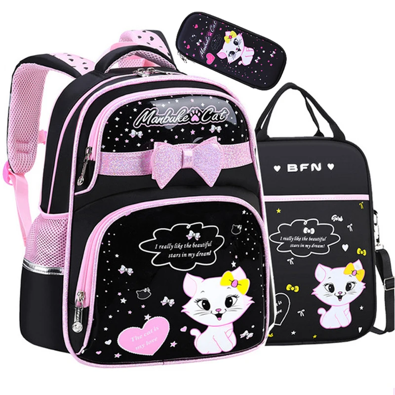 Cute Girls School Bags Fashion Orthopedic Primary Schoolbags Bagpack Cartoon Cat Print Princess Backpacks Kids Bookbags Mochila
Cute Girls School Bags Fashion Orthopedic Primary Schoolbags Bagpack Cartoon Cat Print Princess Backpacks Kids Bookbags Mochila